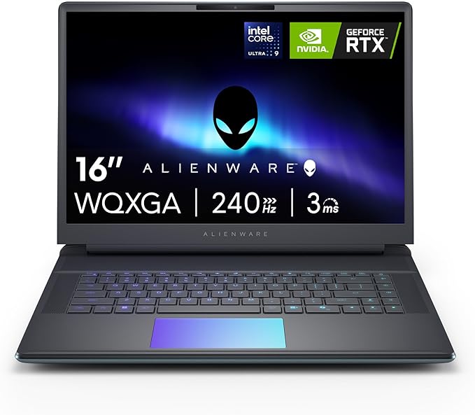 Alienware 16 Area-51 Gaming Laptop AA16250-16" WQXGA 240Hz Display, Intel Core Ultra 9-275HX, 32GB DDR5 RAM, 1TB SSD, NVIDIA GeForce RTX 5070Ti, Windows 11 Home, Onsite Service - Liquid Teal