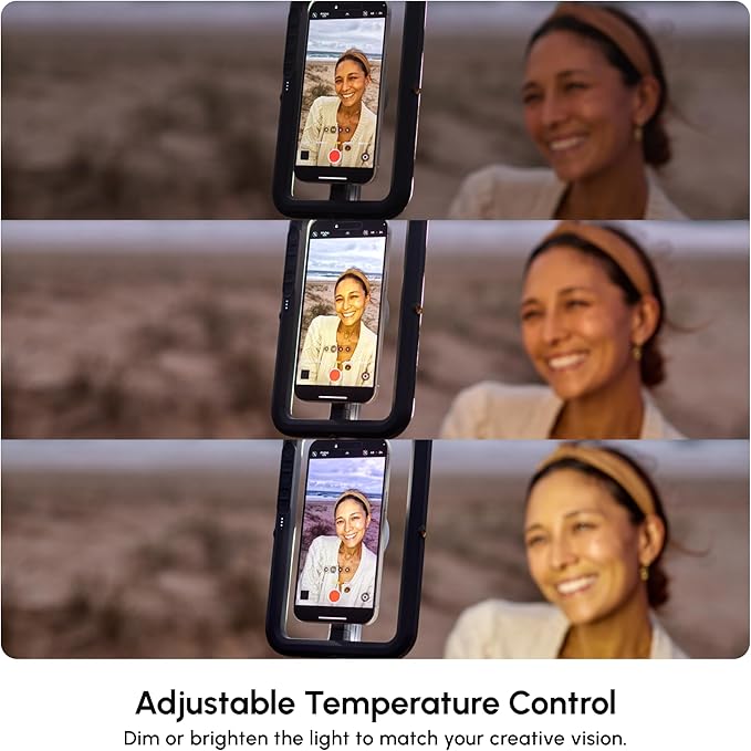 ShiftCam SnapStudio Light - Magnetic LED Ring Light with Adjustable Brightness, AdjustableTemperature, USB-C Charging, MagSafe Compatibility - Ideal for Vlogging and Mobile Photography (Midnight)