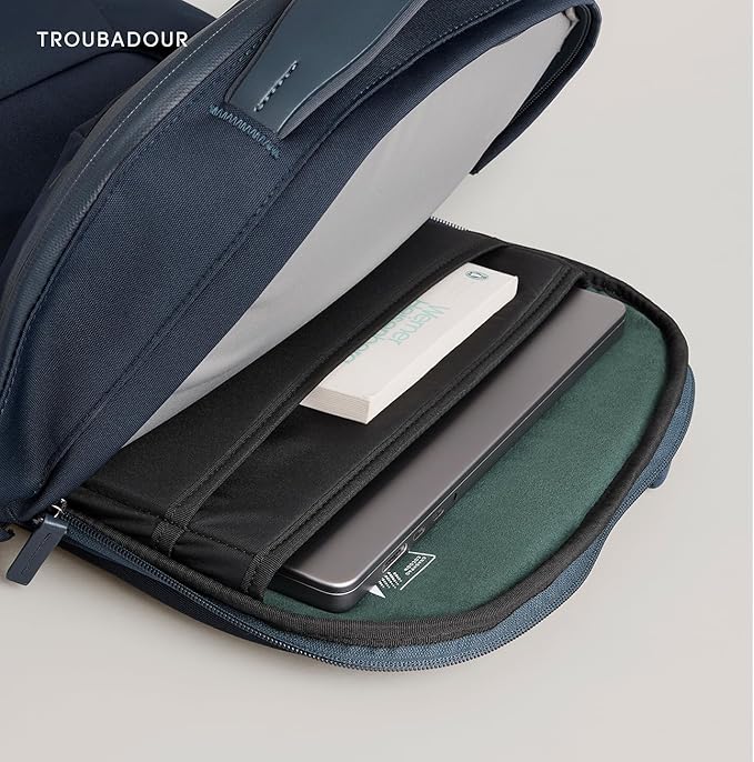 Troubadour Apex 4.0 Compact - 16L Premium Laptop Backpack - Ergonomic & Water Resistant - Designed for Work and Travel - Ink Blue