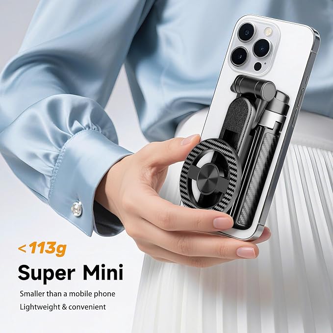 4-in-1 Magnetic Selfie Stick for iPhone - 360°Rotation & Quick-Draw Magnet Tripod for Instant Capture, Ultra-Compact & Pocket-Sized for Classic Selfies, Upper-Body Shots, and Small Group Photos