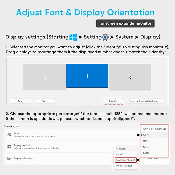 15.6" Laptop Screen Extender, FHD 1080P IPS Portable Monitor for Laptops 12~18.5 inch, Triple Screen Laptop Monitor Extender Display, Plug & Play with USB-C HDMI for Windows/MacBook/PS5/Switch/PS4