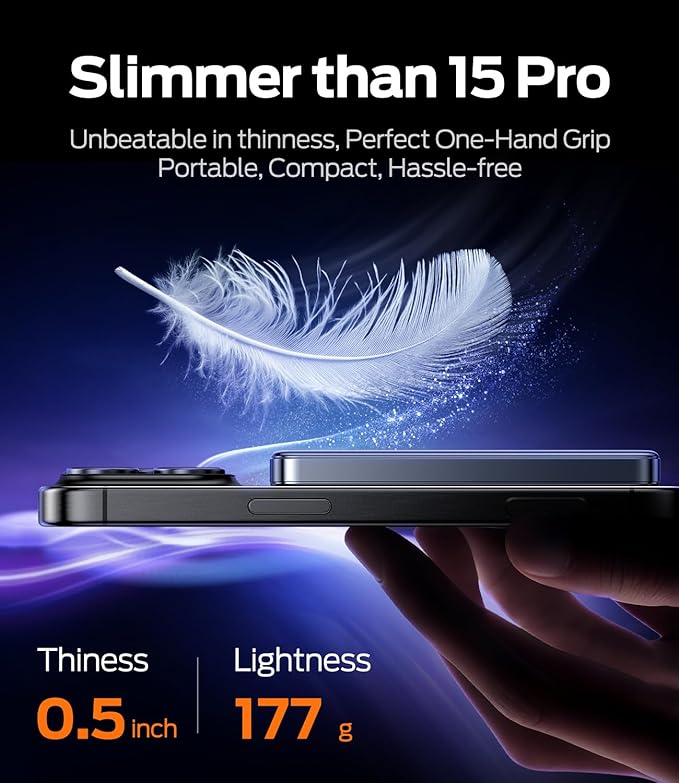 MOVE SPEED 0.5'' 10,000mAh Magnetic Power Bank, MagSafe Portable Charger iPhone 17 Air Accessories,Magsafe Battery Pack for iPhone 17 Pro Max Air/16/15/14/13/12,Travel Essential,Glacier Gray