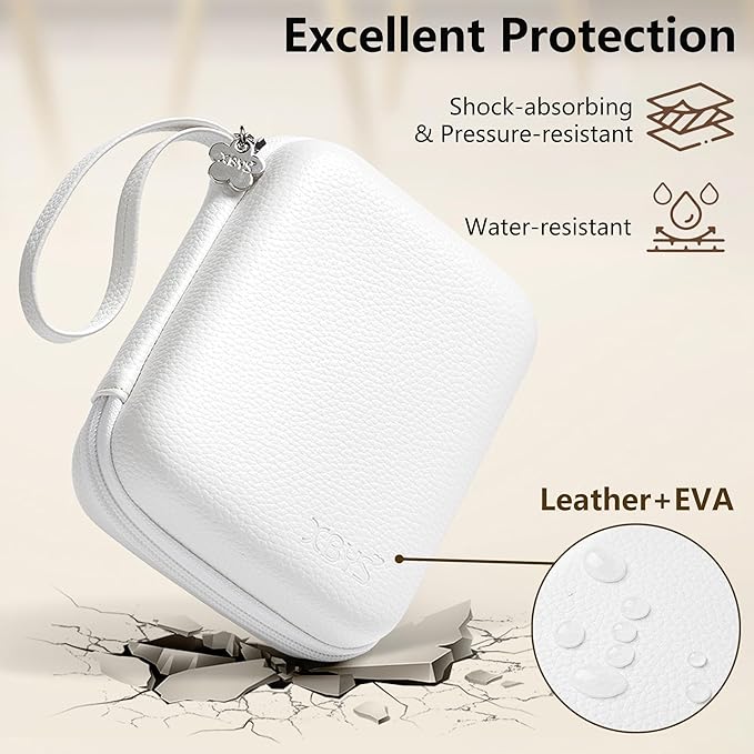 Charger Case for Macbook, Portable Tech Electronic Organizer Bag,Travel Storage Pouch for Laptop Accessories, MacBook Power Adapter, Charging Cords, USB Drives, Power Bank (White, L)