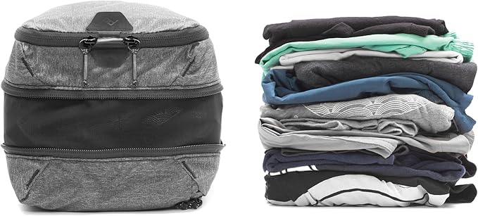 Peak Design Packing Cube, Raw, Weatherproof Luggage Cube with Dual Compartment Organization, Expansion and Compression, Zipper Opening, Travel Organizer for Men and Women, Size S