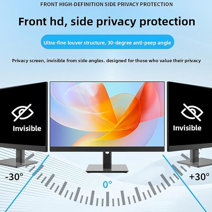 Jiawu 23 Inch Computer Privacy Screen Filter, Anti Anti Monitor Protector with Magnetic Attachment and Clips, for 16:9 Widescreen Laptop Desktop Monitor