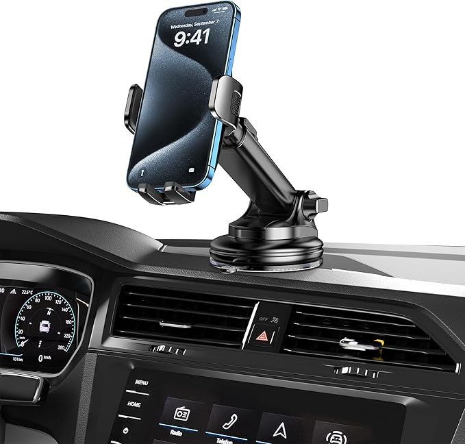 Qifutan Dash Mounted Phone Holders for Your Car Dash Phone Mount for Car Dashboard Air Vent Multi-Mount 3 in 1 Vehicle Windshield Holder Compatible Multi-Device Clip