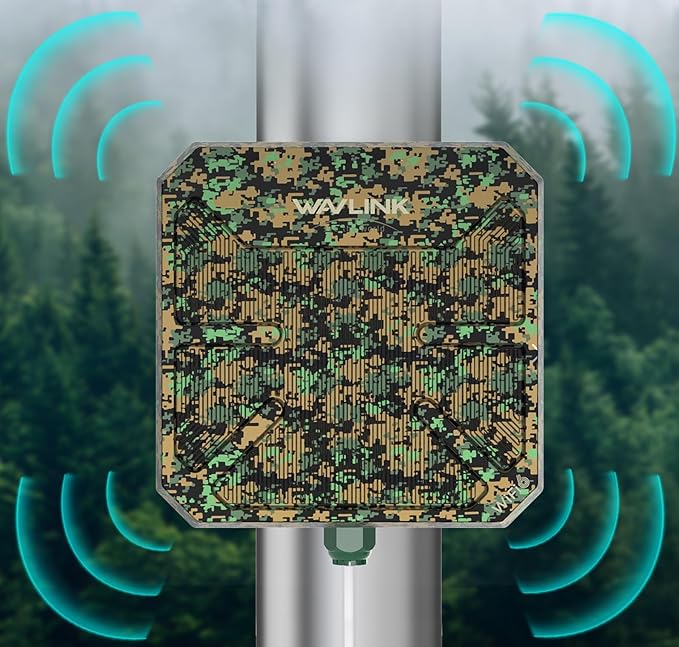 WAVLINK AX3000 Outdoor WiFi 6 Extender, Dual Band Long Range WiFi Repeater/Wireless Access Point/Router with PoE/ 3KM PtP Transmission, IP67 Waterproof, Supports Up to 256 Devices for Camping, Farm