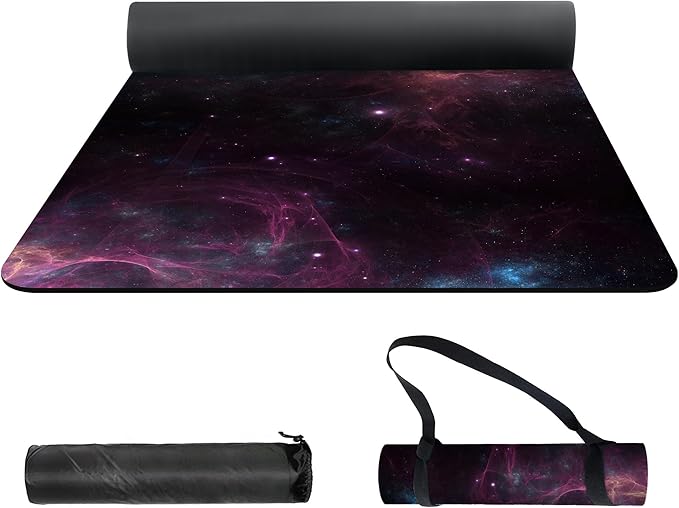 nuveti Yoga Mat Print Extra Thick TPE Non Slip Fitness Exercise Mat with Carrying Bag,72"x24" Extra Thick 6MM Exercise & Workout Mat for Yoga, Pilates Fitness and Floor Exercises