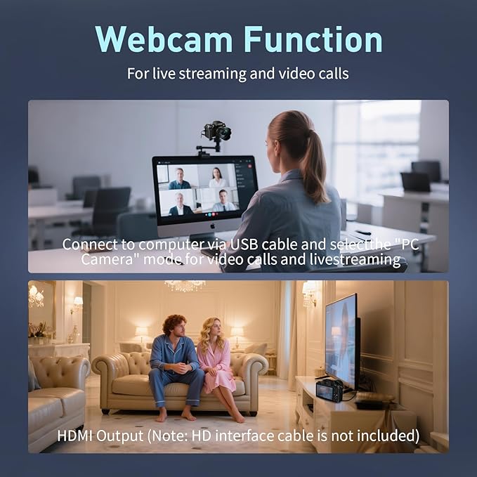 8K Digital Camera for Photography, WiFi & Dual-Lens Vlogging Camera for YouTube with 4" Touch Screen, 64MP Vlog Cameras 16X Digital Zoom with 3000mAh Battery, 32GB TF Card & Lens Hood(Black)