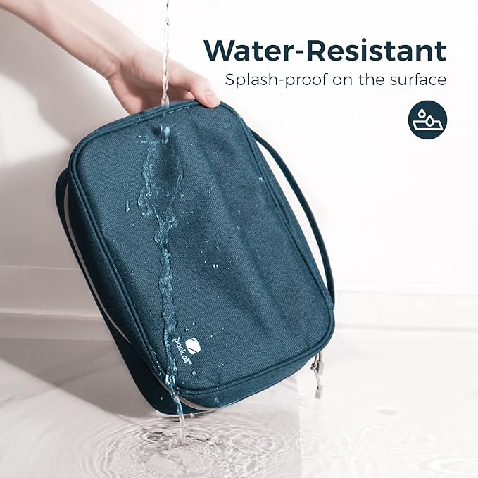 pack all Electronic Organizer Plus, Larger Capcity Cable Organizer Bag, Shockproof Carrying Case, Portable Cord Travel Organizer Storage Bag for Cables, Chargers, Phones, USB, SD Cards(Navy Blue)