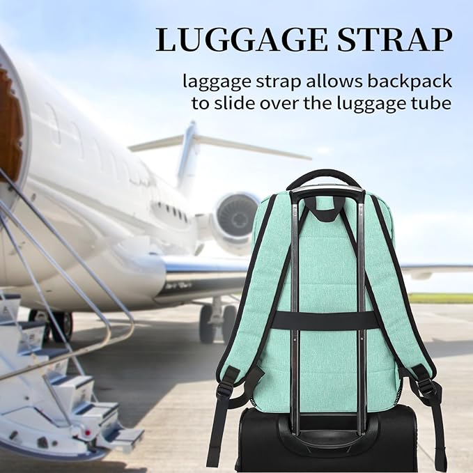 Travel Laptop Backpack, Anti Theft Backpack for Men and Women with USB Slit Business Computer Backpack Bag (Green, 15.6 Inch)