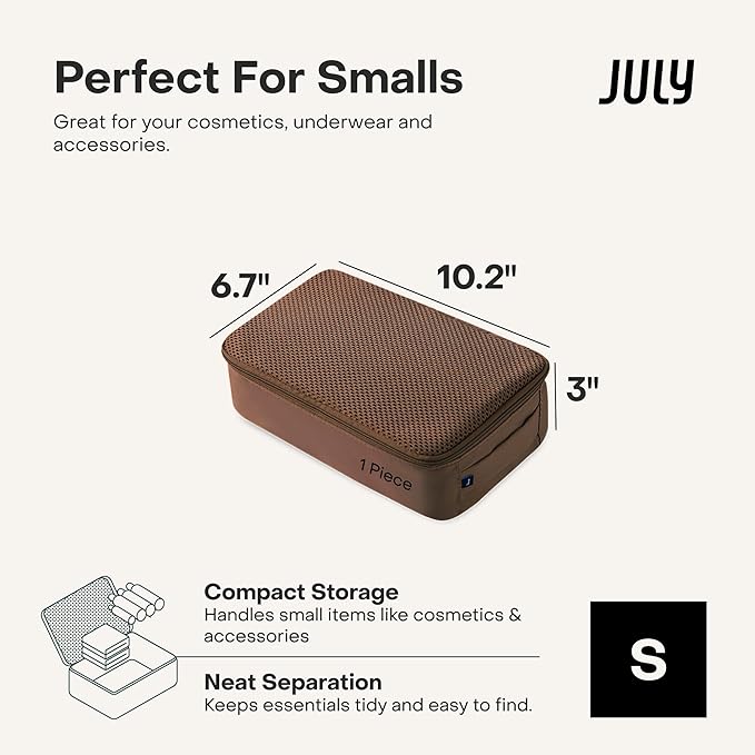 Packing Cells - 4 Set Packing Cubes Luggage Organizer Bags (S, M, 2 x L), Must-Have Suitcase Organizer for Travel, Road Trip & Camping Accessories, Stain-proof, Washable, 3 Sizes - Dark Brown