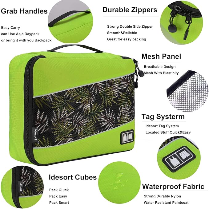 Packing Cubes Luggage Bags Organizer Durable Travel Accessories With Clothing Label