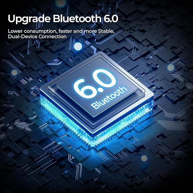 havit Hybrid Adaptive Active Noise Cancelling Headphones Wireless Space S1, Over Ear Headphones,Bluetooth 6.0, 100H Playtime, ENC, 3D Sound, Custom EQ via App, Travel, Office,Home,Blue