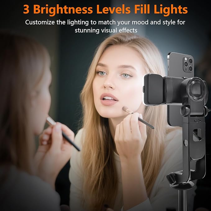 71" Selfie Stick Tripod for iPhone/Android, Auto Face Tracking Tripods with Light, Upgrade Strong Gimbal Stabilizer 360 Rotation with Remote for Content Creator Vlog Live StreamIing Video Record