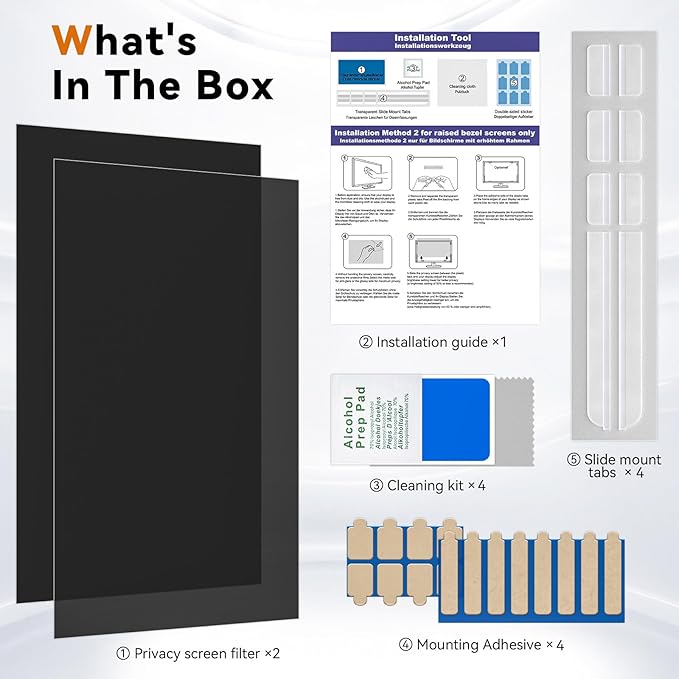[5-Pack] 31.5 Inch Computer Privacy Screen for 16:9 Widescreen Monitor, Anti Glare Anti-UV Eye Protection Desktop PC LED Monitor Filter, Removable Anti-Scratch Screen Film 31in