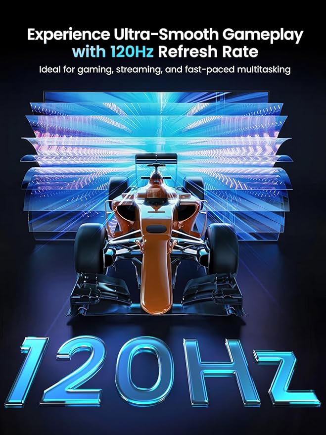 UPERFECT Portable Monitor 18.5 inch 120HZ 125% sRGB 1080P w/VESA & Stand, Large Portable Monitor FreeSync IPS HDR Gaming Display, HDMI USB C Travel Second Screen for Laptop MacBook