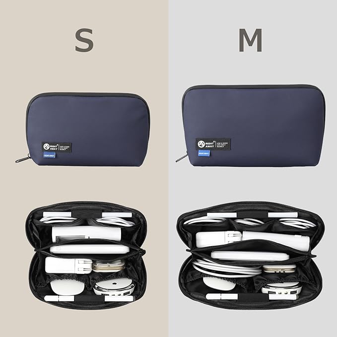 RIGHT AWAY Electronic Organizer,Waterproof Travel Accessories Storage, Tech Pouch for Cord, Power bank, Airpods, Daily Items