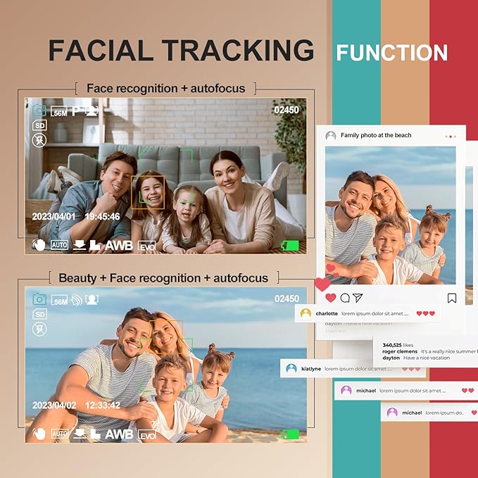 TURE 48MP 4K Digital Camera for Photography & YouTube Vlogging - 18X Zoom UHD Autofocus Video Camera with 3" 180° Flip Screen, 32GB SD Card & 2 Batteries - Compact Travel (Black)