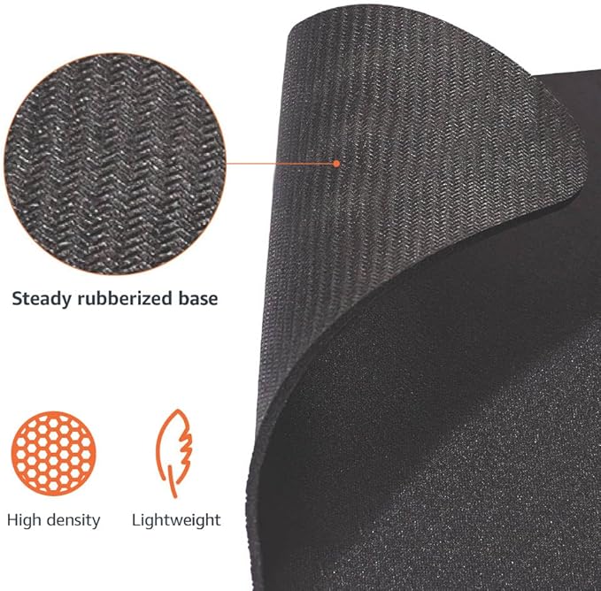 Amazon Basics Square Mouse Pad, Cloth with Rubberized Base, Standard, Black, 12.4L x 10.6W inches