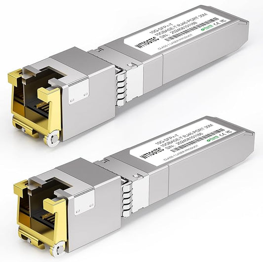 10G SFP+ to RJ-45 Transceiver, 1.25/2.5/5/10G-T Copper SFP+ CAT6a Module, Auto-Negotiation, Up to 30m, for Cisco SFP-10G-T-S, Ubiquiti UniFi UF-RJ45-10G, Meraki, TP-Link, Mikrotik, Netgear and More
