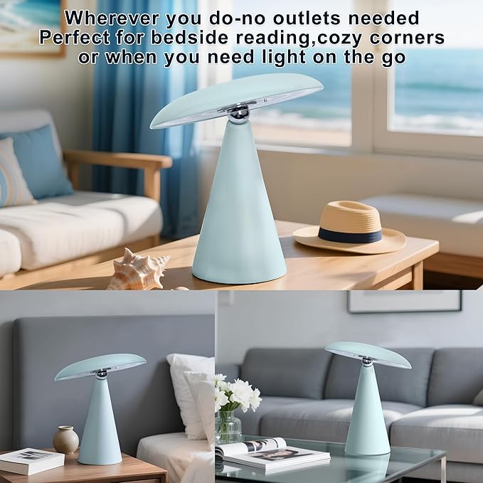 Elegant & Modern “Magnetic Cordless LED Table Lamp – Portable Touch-Dimmable Bedside Light for Bedroom, Living Room & Small Spaces (Light Gree)”