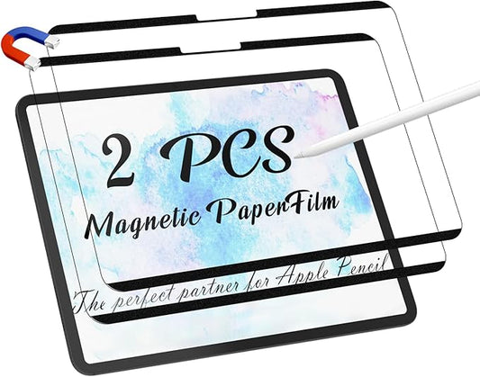2 Pack Magnetic Paperfilm for iPad Pro 13 Inch 7th (2024, M4), Feel Like Writing Drawing On Paper, Matte Removable Anti Glare Fingerprint Screen Protector Blue Light Filter