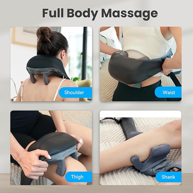 COMFIER 4D Neck and Shoulder Massager with Heat, Wireless Deep Tissue Back Massager for Pain Relief, Hands-Free Shiatsu Neck Massager with Carry Bag, Gift for Women Men Mom Dad