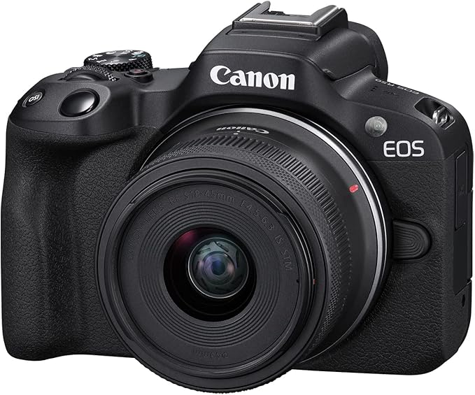 Canon EOS R50 Mirrorless Camera with RF-S18-45mm F4.5-6.3 is STM & RF-S55-210mm F5-7.1 is STM Lenses, 24.2 Megapixel CMOS (APS-C) Sensor, 4K Video, Content Creator Vlogging Camera, RF Mount, Black