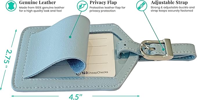 Personalized Monogrammed Chambray Leather RFID Passport Wallet and 2 Luggage Tags