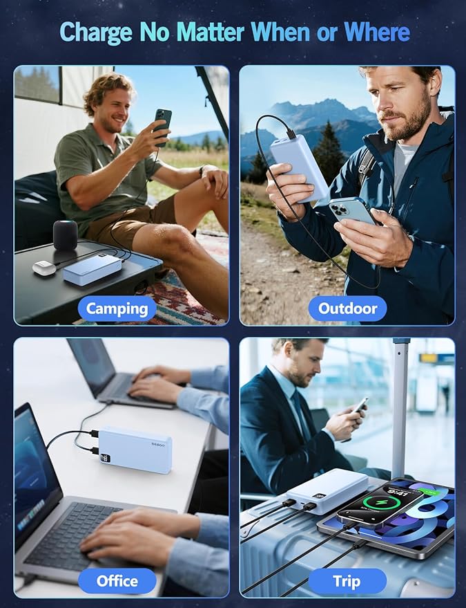 Portable Charger Power Bank 56800mAh Battery Pack-22.5W Fast Charging with USB C & LED Display,