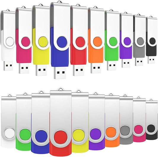 ABLAZE 500 Pack Bulk USB Flash Drives, Wholesale USB 2.0 Thumb Drives 128MB/1GB/2GB/4GB/8GB/16GB/32GB, Mixed Colors, No Logo