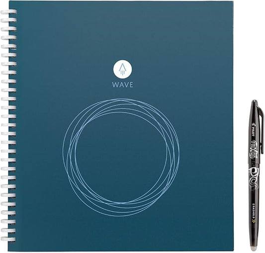 Rocketbook Wave Smart - Dotted Grid Eco-Friendly Notebook with 1 Pilot Frixion Pen Included - Standard Size (8.5" x 9.5"), BLUE (WAV-S) (Pack of 32)