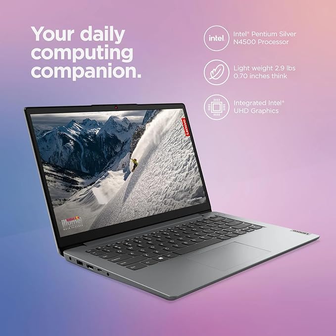 Lenovo IdeaPad 14" Laptop Computer 2025, 36GB RAM, 1.6TB Storage (1TB SSD +128GB eMMC +500GB Ext), Intel Core Processor, UHD Graphics, Long Battery WiFi-6, MarxsolAccessory, 1-Yr Office 365, Win 11