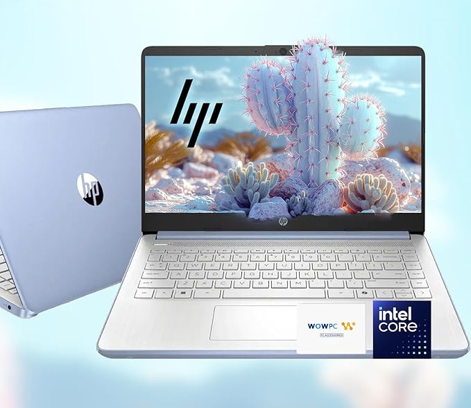 HP 14 Ultrabook • Intel 4-Core N150 • Microsoft 365 • Copilot AI • 16GB RAM • 1.6TB Storage (128GB SSD + 512GB Portable + 1TB OneDrive) • Wi-Fi 6 • 12 Hr Battery • Blue • w/WOWPC Bundle • Win 11