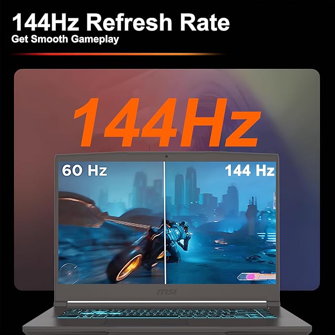 msi Thin 15 Gaming Laptop 15.6" FHD IPS 144Hz Intel 8-core i5-13420H (> i7-12650H) 64GB RAM 1TB SSD GeForce RTX 4050 USB-C Backlit Wi-Fi6E Win11Pro ICP Hub