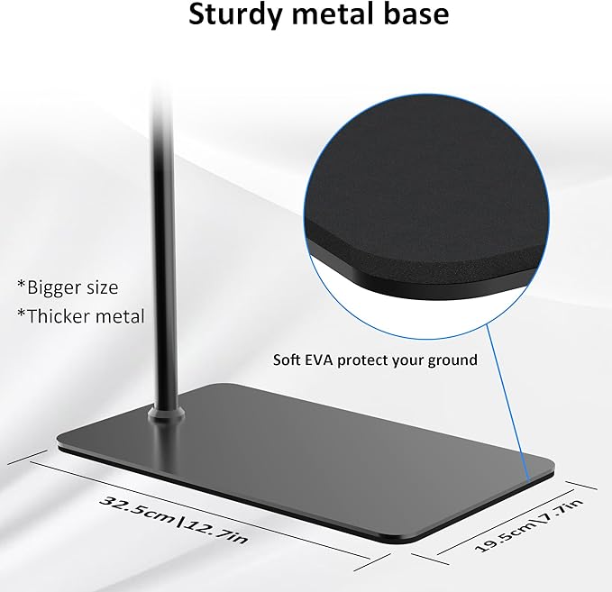 Floor Stand for Kindle Reading in Bed with Remote Page Turner, Hands Free Tablet Arm Holder for Kindle Accessory, Compatible with iPhone Paperwhite eReader Tablet 4.5-12.9 inch (kt-sd2)