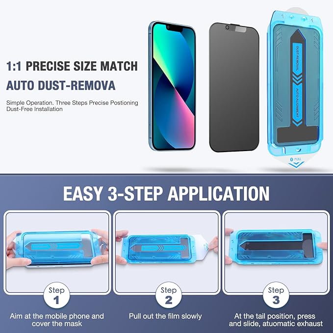 2-Pack Matte Privacy Screen Protector for iPhone 13 Pro Max/iPhone 14 Plus, Anti-Glare Display Filter, No Bubbles, High Definition Clear, Easy Installation