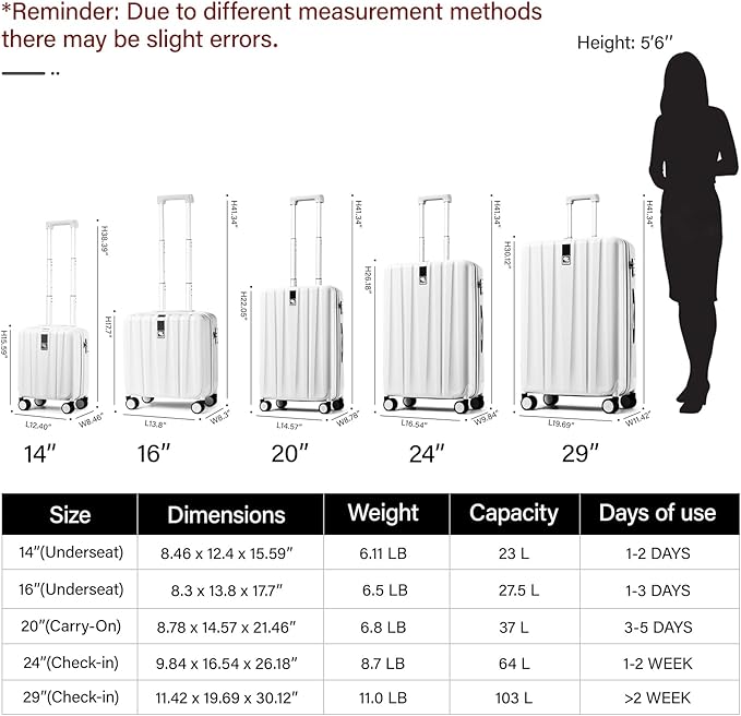 Hanke Luggage Sets 3 piece Carry On Luggage with Wheels PC Hard Shell Suitcases Lightweight Checked Tsa Luggage Extra Large Travel Suitcase Woman Men 20/24/29 Inch （Brown）