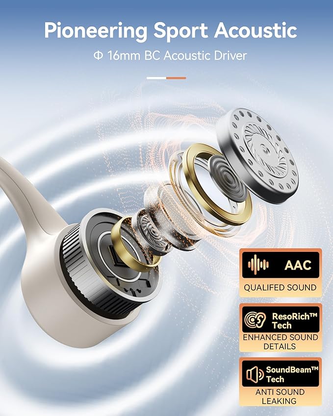 Open Ear Sport Headphones, Wireless Bone Conduction Earphones, Built-in 32GB MP3,with Mic, IP68, Sweat & Water Resistant, Up to 8 Hours Battery, Bluetooth 5.3,for Running,Workouts