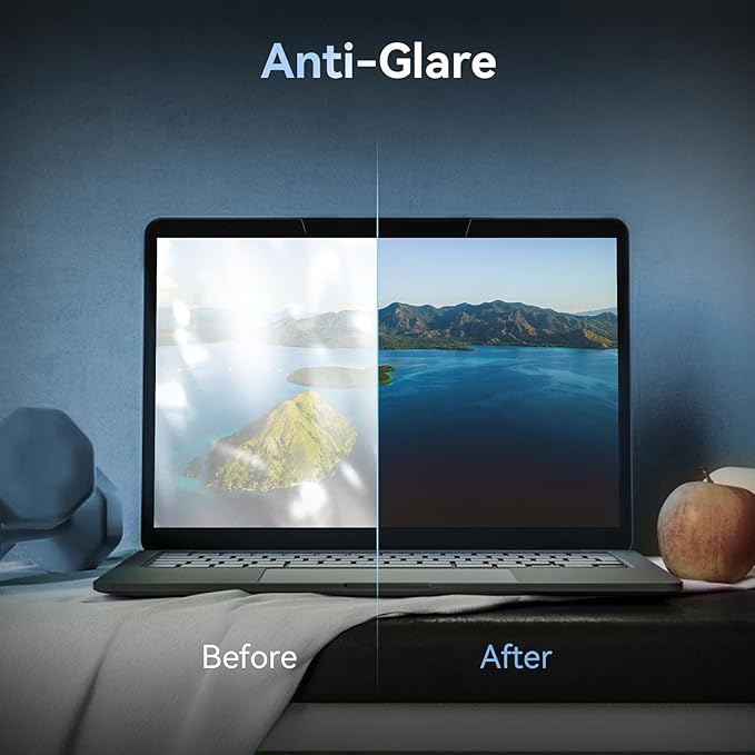 Mamol Magnetic Laptop Privacy Screen 14 inch ,16:10 Aspect Removable Anti Glare Protector Blue Light Privacy Screen Filter,Filter Shield Compatible with HP/Dell/Acer/Asus/Samsung/Lenovo/Thinkpad Envy