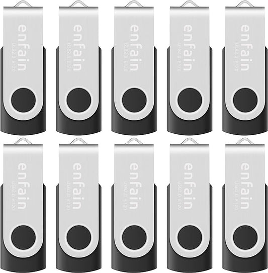 10-Pack of 512MB Enfain Bulk USB Flash Drives to Move or Send Small Files