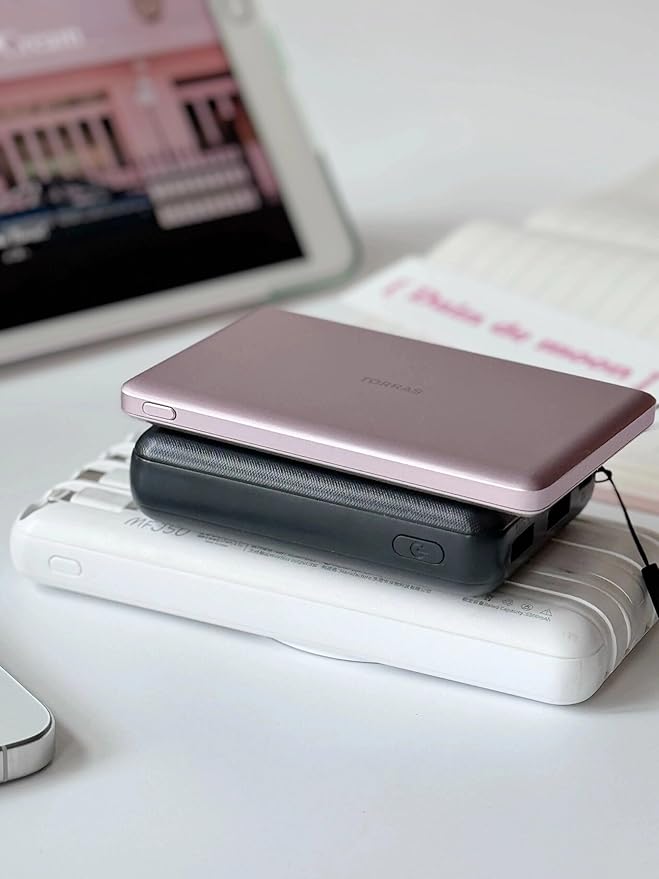 TORRAS MiniMag Power Bank, Ultra Slim 5,000mAh Wireless Portable Charger with USB-C Cable, Fast Charging iPhone Air MagSafe Battery Pack, Compatible Charger for iPhone 17/16/15/14/13/12, Azalea Pink