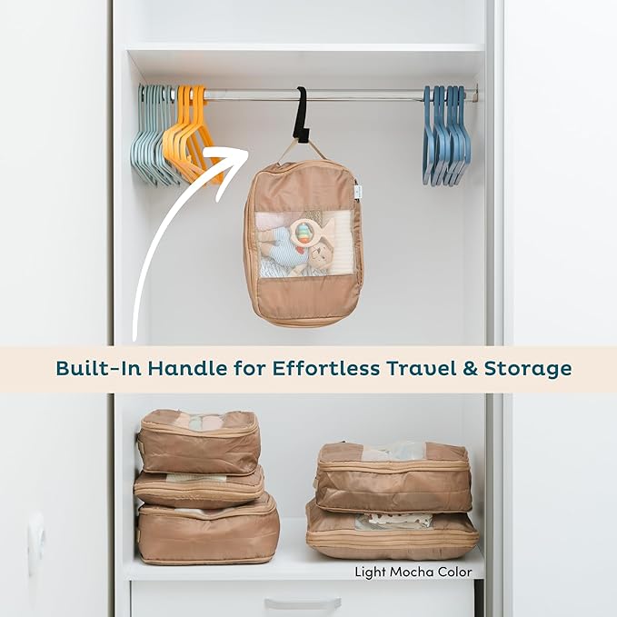 6-Pack Compression Packing Cubes Travel Essentials - Lightweight, Water-Resistant Luggage Organizer Bags with Handles, Durable Travel Accessories Suitcase Organizer (Burgundy)