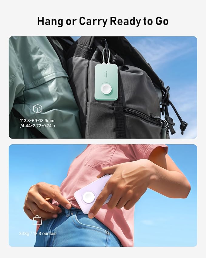 VEGER Portable Charger with Built in Removable Cable for iPhone, 20W Fast Charging Slim Power Bank, 10000mAh USB C Battery Pack Travel Essential Compatible with iPhone, Android, Apple Watch-White