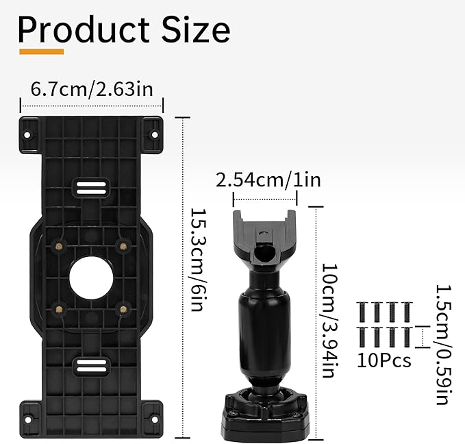 Dash Cam Mirror Mount, Rear View Mirror Dash Cam Mount Back Plate Panel Kit for 5.5" - 12" Rearview Mirror Dash Cams