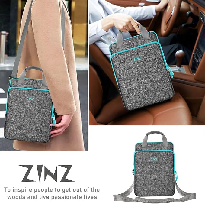 ZINZ Slim & Expandable Case 12.9 13 inch Travel Laptop Shoulder Bag for MacBook Air 13" M3/M2/M1, MacBook Pro 13" M2/M1, iPad Pro 12.9"/13"/11", iPad Air 13",L01G02