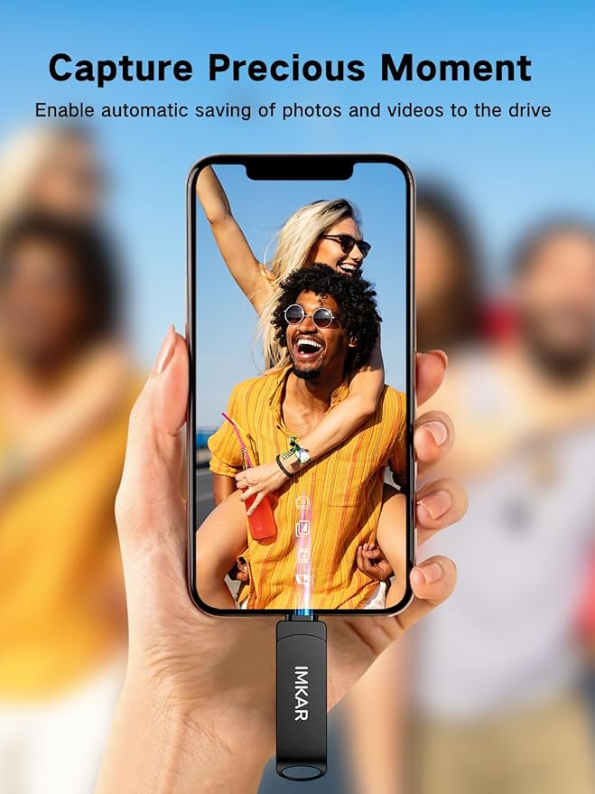 MFi Certified 512GB Flash Drive for iPhone iPad, IMKAR Memory Stick Storage for Photos Videos, Compatible with iPhone iPad Android and PC, Plug and Play No Application Required (Metal Gray)