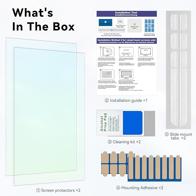 [2-Pack] 27 Inch Anti Blue Light Anti Glare Computer Screen Protector for 16:9 Widescreen Monitor, Removable Anti-Scratch Anti-UV Blocking Screen Filter, Eye Protection Reduce Eye Fatigue and Strain