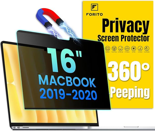 F FORITO Magnetic Privacy Screen Protector Compatible with MacBook Pro 16 inch (2019-2020, A2141), Removable 360° Anti Peeping Anti Blue Light Anti Glare Laptop Privacy Shield